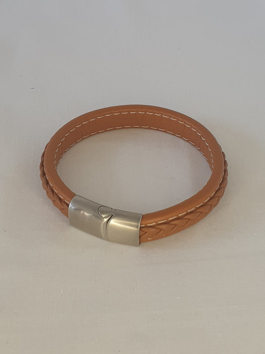 Bracelet cuir couleur caramel