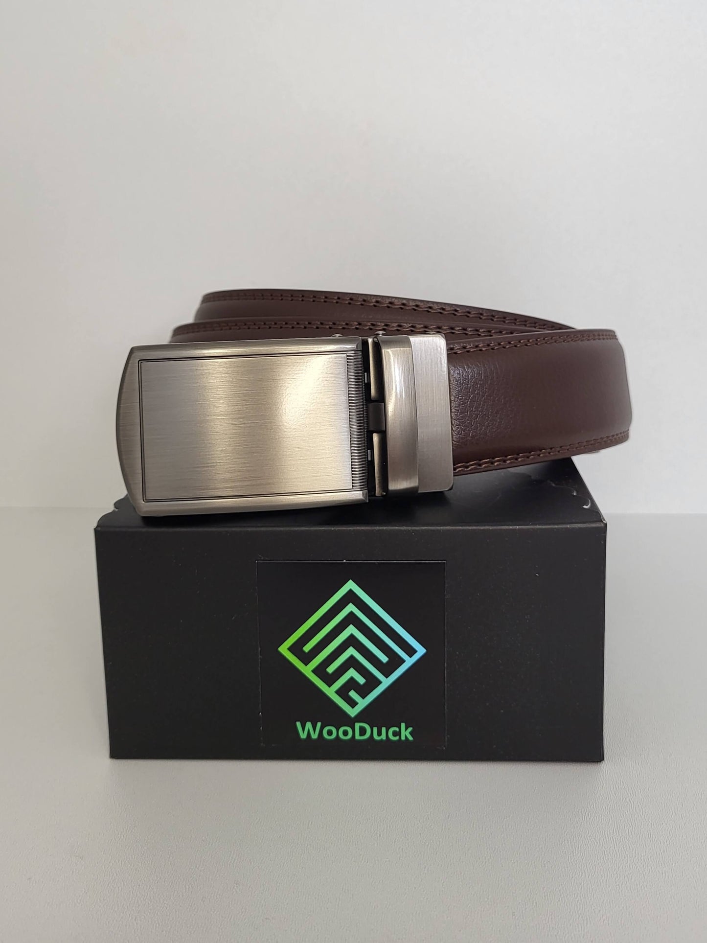 "SmoothLock" - Bruin Lederen riem met zilver gesp