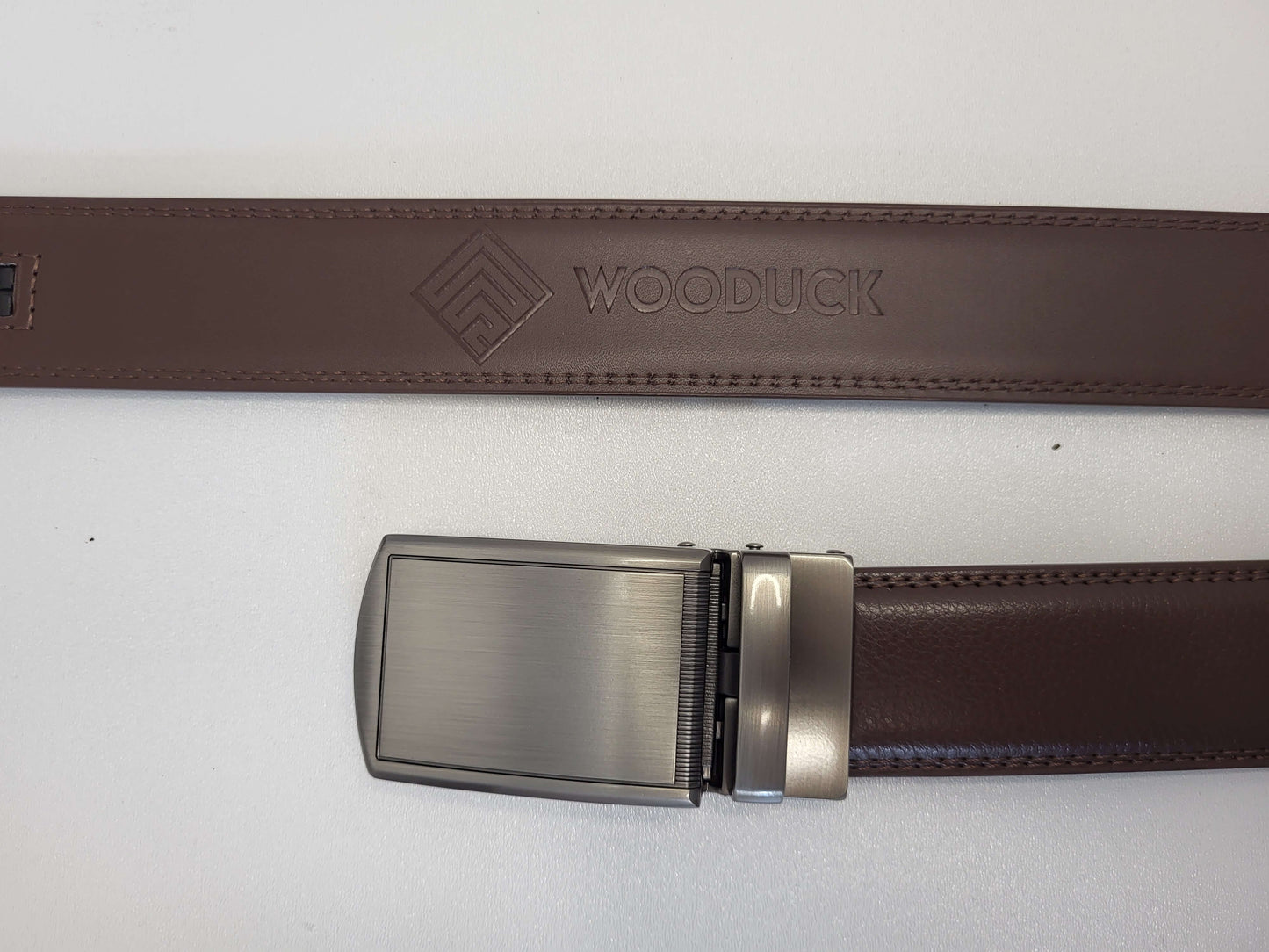 "SmoothLock" - Bruin Lederen riem met zilver gesp